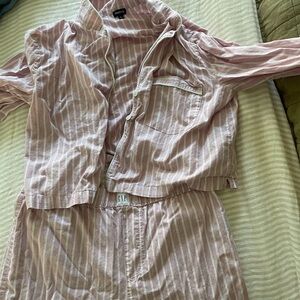 GAP Light Pink and White Striped Pajama Set